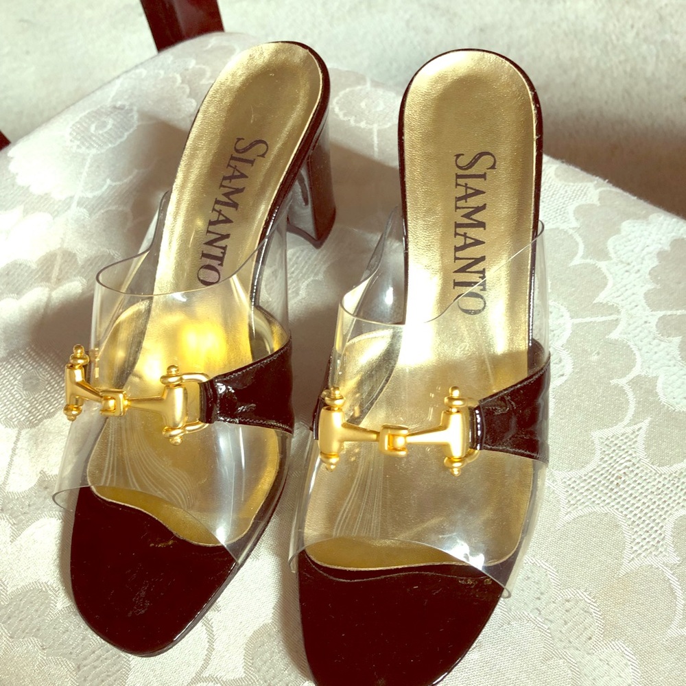 Black and Clear Sandal with Top Siamanto
